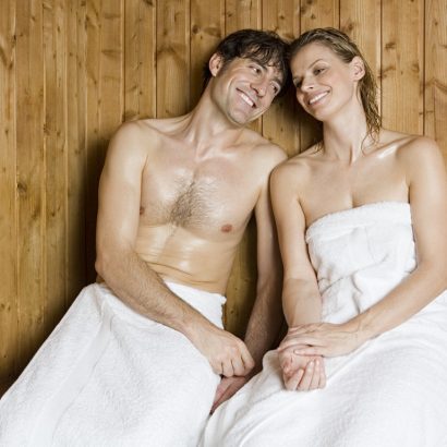Couple in a sauna